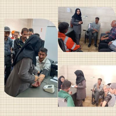 اندازه گیری فشارخون پاکبانان شهرداری منطقه ۷شهرداری مرکز خدمات جامع سلامت شهید مطهری