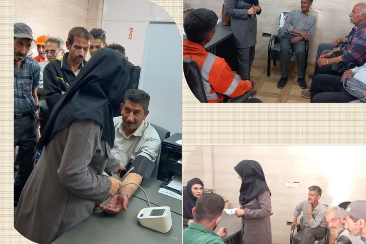 اندازه گیری فشارخون پاکبانان شهرداری منطقه ۷شهرداری مرکز خدمات جامع سلامت شهید مطهری
